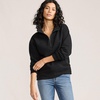 Lands’ End Women’s Serious Sweats Relaxed Quarter Zip Pullover Sweatshirt(Black)