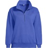 Lands’ End Women’s Serious Sweats Relaxed Quarter Zip Pullover Sweatshirt(Blue Breeze)