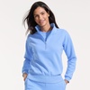 Lands’ End Women’s Serious Sweats Relaxed Quarter Zip Pullover Sweatshirt(Clear Blue Sky)