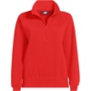 Lands’ End Women’s Serious Sweats Relaxed Quarter Zip Pullover Sweatshirt(Coral Red)