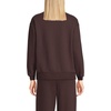 Lands’ End Women’s Serious Sweats Relaxed Quarter Zip Pullover Sweatshirt(Rich Seal Brown)