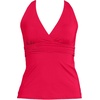 Lands’ End Women’s Chlorine Resistant Plunge X-Back Tankini Swimsuit Top(Strawberry)