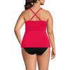 Lands’ End Women’s Chlorine Resistant Plunge X-Back Tankini Swimsuit Top(Strawberry)