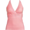 Lands’ End Women’s Chlorine Resistant Plunge X-Back Tankini Swimsuit Top(Wood Lily Mini Stripe)