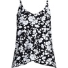 Lands’ End Women’s Tulip Hem Tankini Top(Black Blossom Floral)