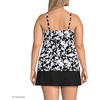 Lands’ End Women’s Tulip Hem Tankini Top(Black Blossom Floral)