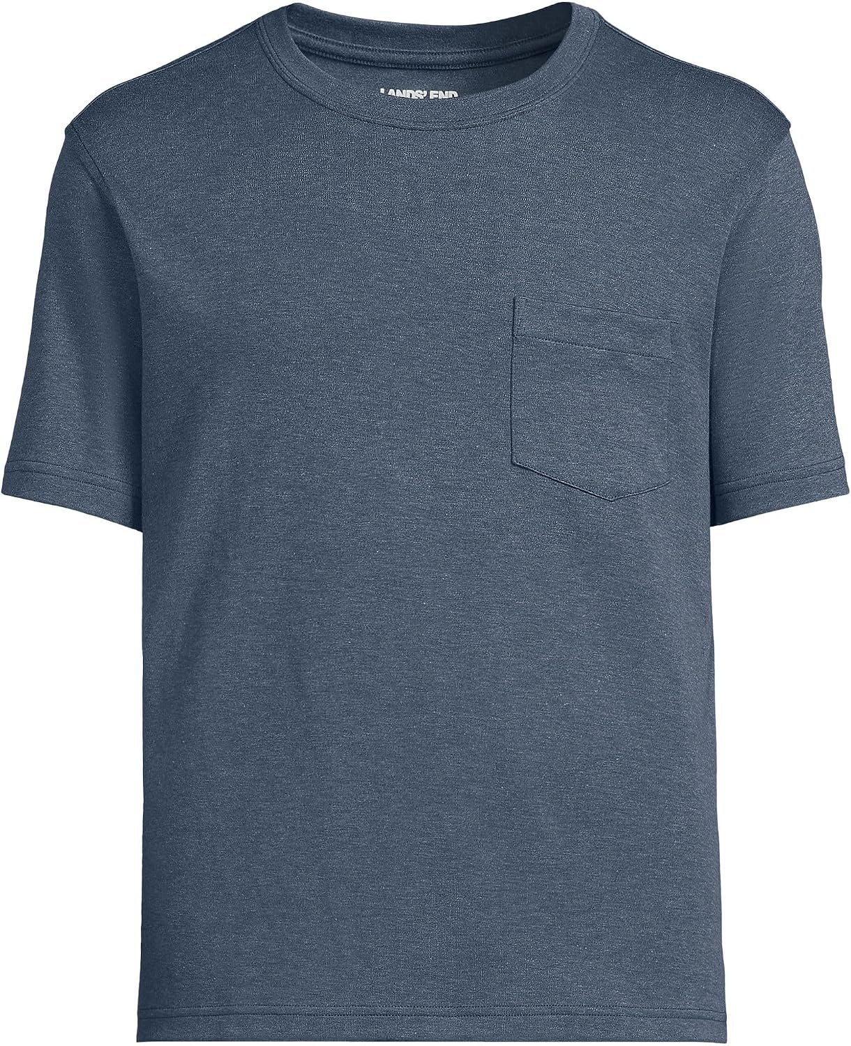 image:imageLands End Mens Short Sleeve AmericanGrown Supima Cotton Tee with PocketDusk Indigo Heather