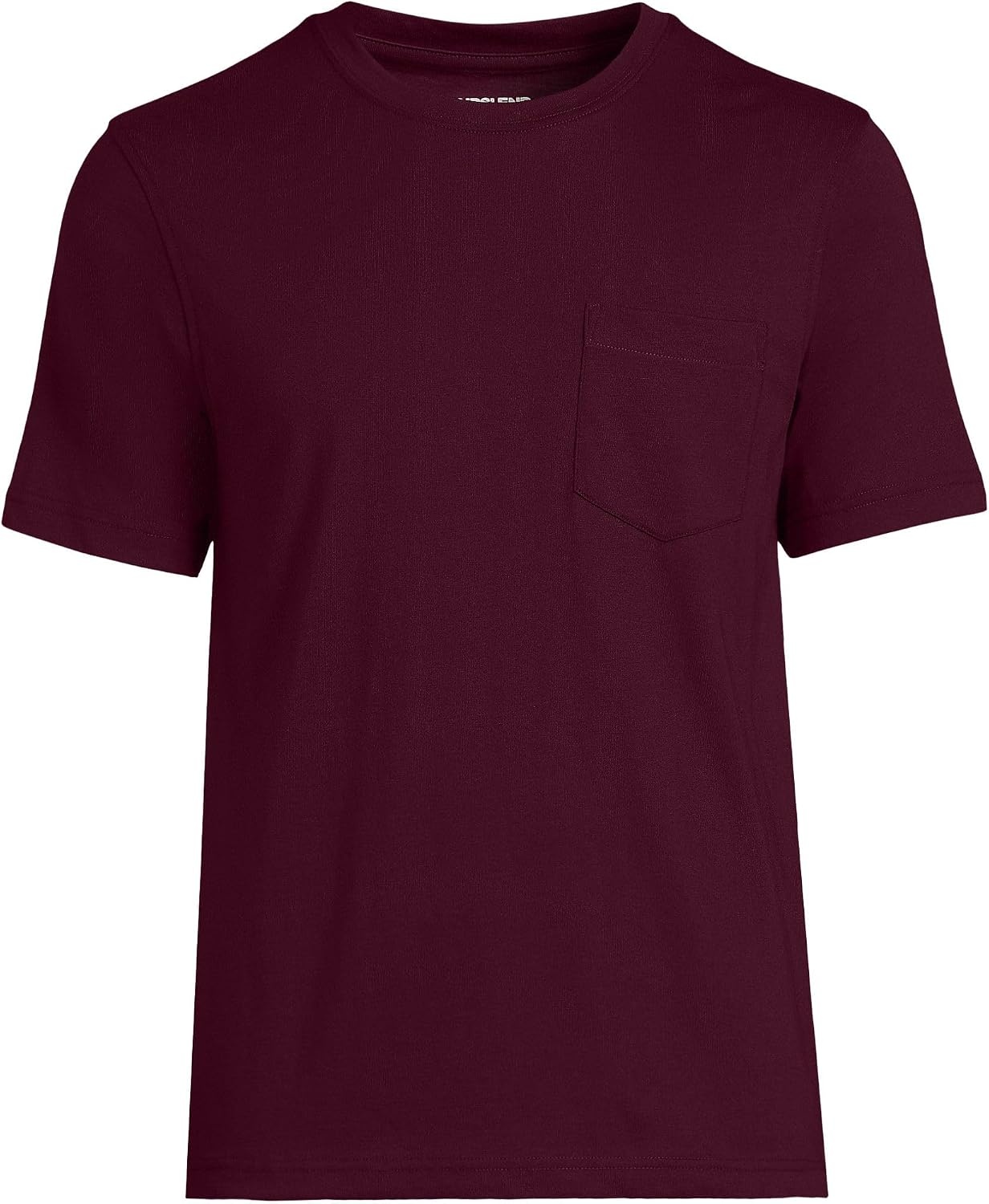 image:imageLands End Mens Short Sleeve AmericanGrown Supima Cotton Tee with PocketLush Burgundy