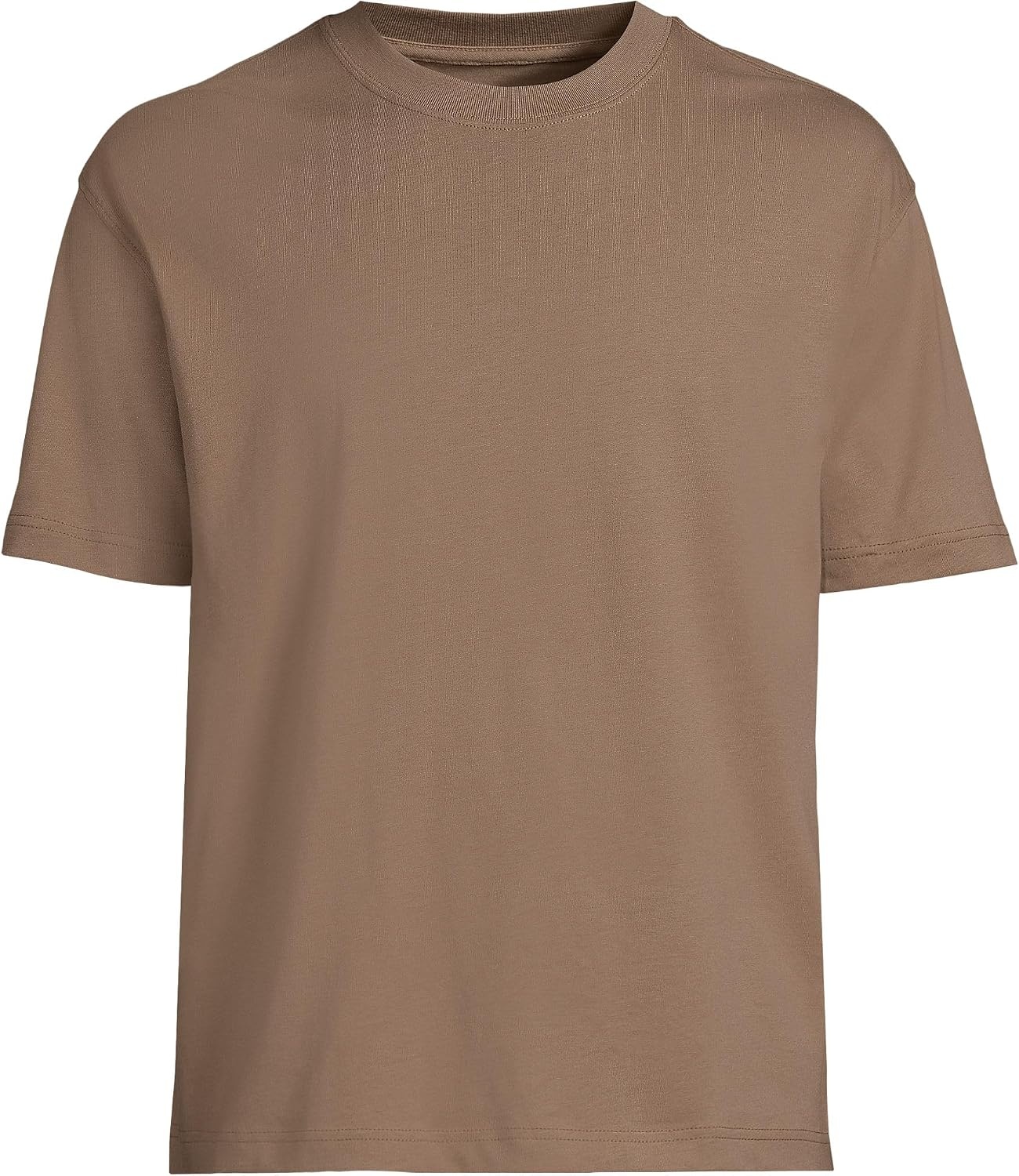 image:imageLands End Mens Short Sleeve SuperT Crew Relaxed Fit TeeDark Jute Brown