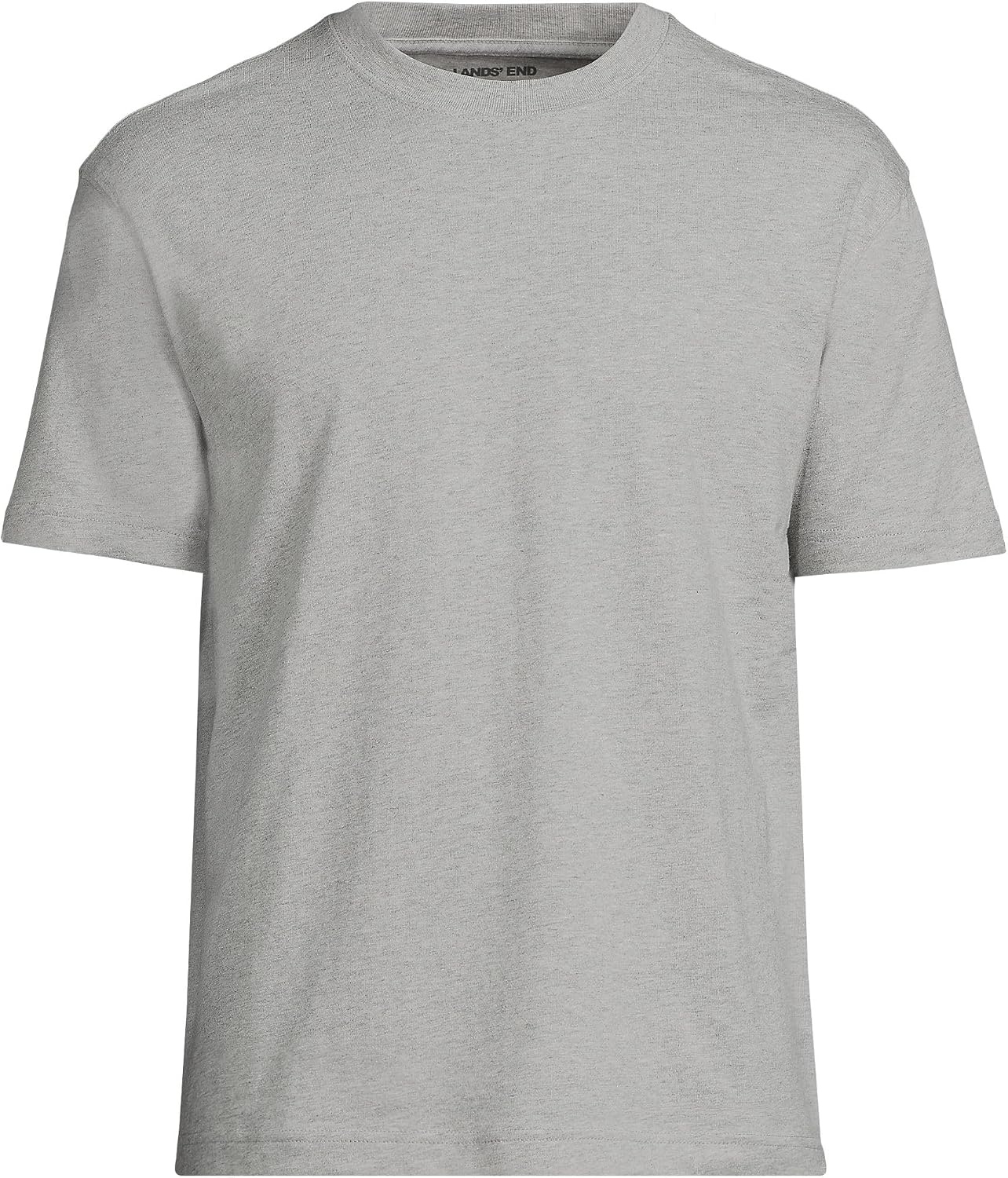 image:imageLands End Mens Short Sleeve SuperT Crew Relaxed Fit TeeGray Heather