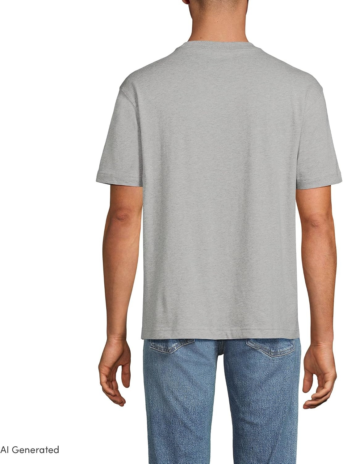 image:imageLands End Mens Short Sleeve SuperT Crew Relaxed Fit TeeGray Heather