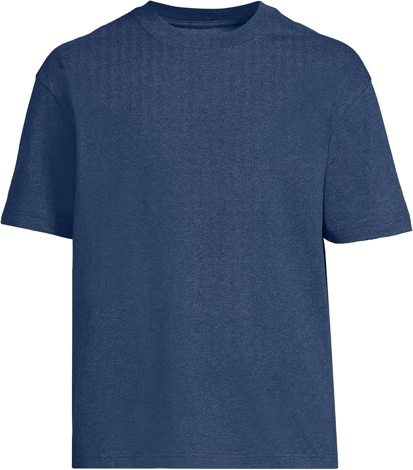 image:imageLands End Mens Short Sleeve SuperT Crew Relaxed Fit TeeNautical Blue Heather