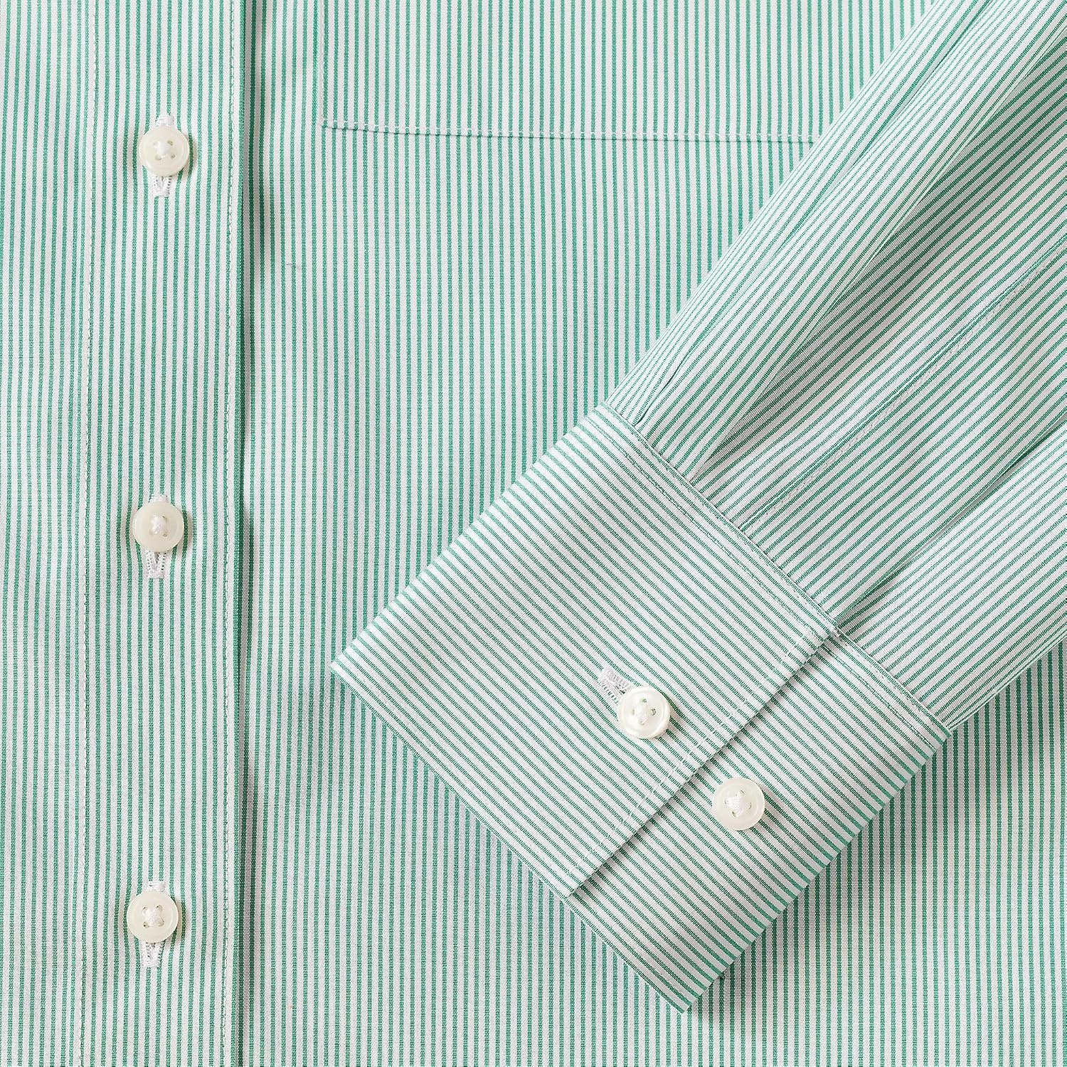 image:imageLands End Womens No Iron Oversized Poplin Extra Long TunicVibrant Clover Mini Stripe