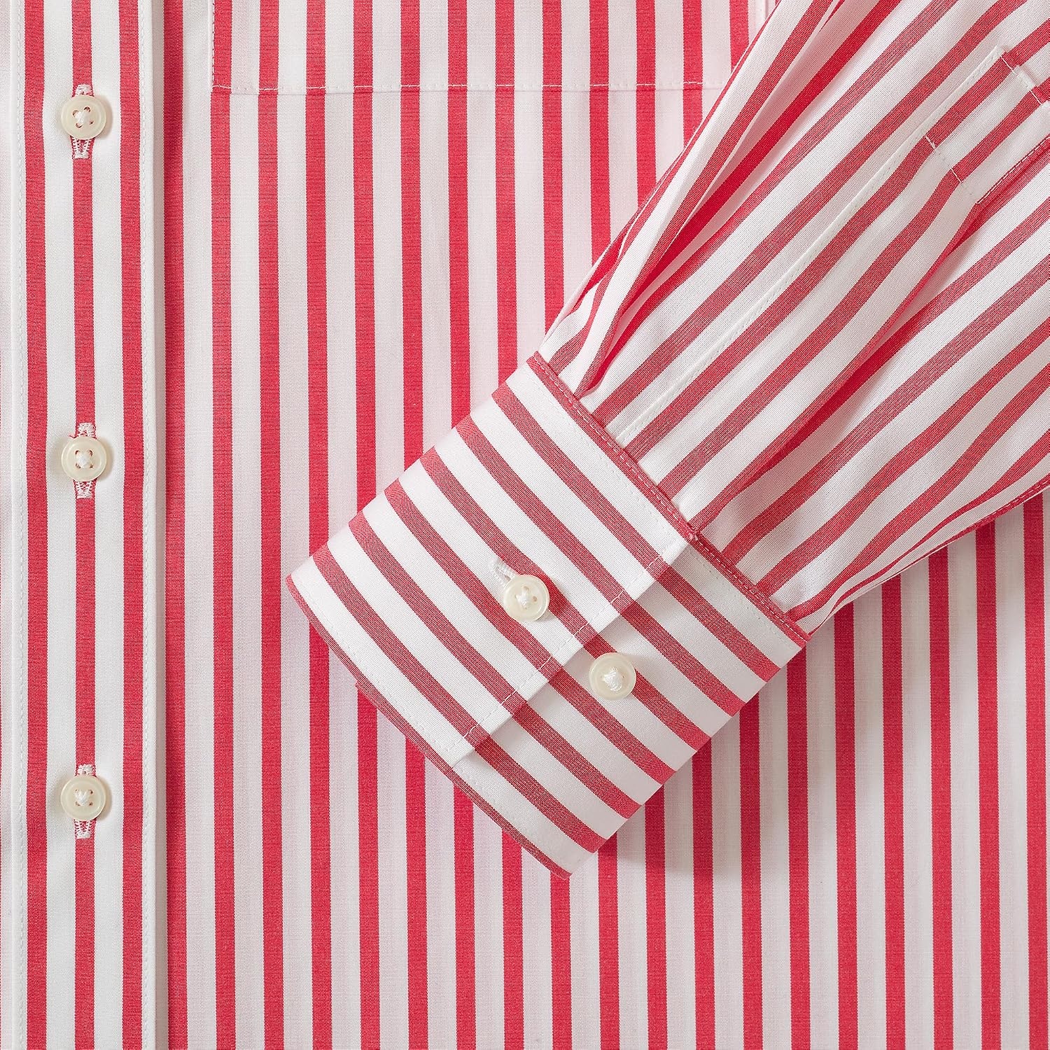 image:imageLands End Womens No Iron Oversized Poplin Extra Long TunicWhiteCompass Red Stripe