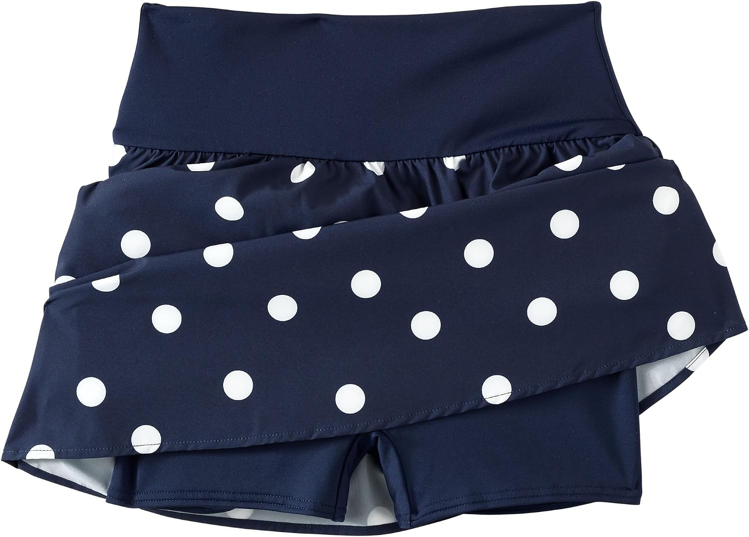 image:imageLands End Womens Pinchless Mini Swim SkortDeep Sea Navy Polka Dot