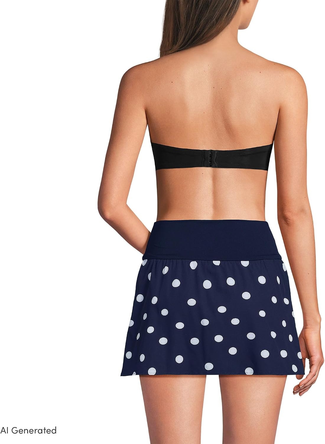 image:imageLands End Womens Pinchless Mini Swim SkortDeep Sea Navy Polka Dot