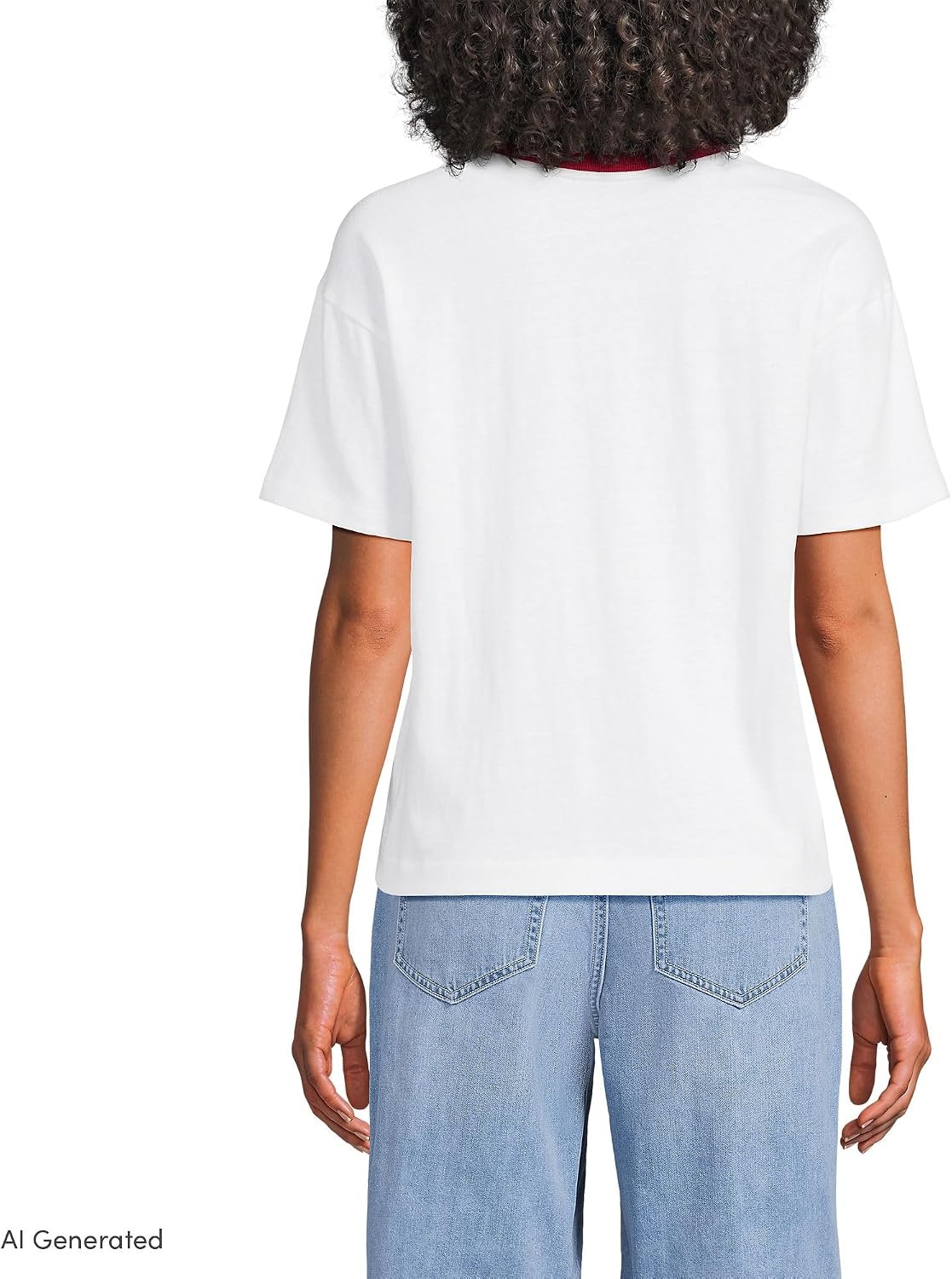 image:imageLands End Womens Short Sleeve Mariner TShirtCherriesWhite