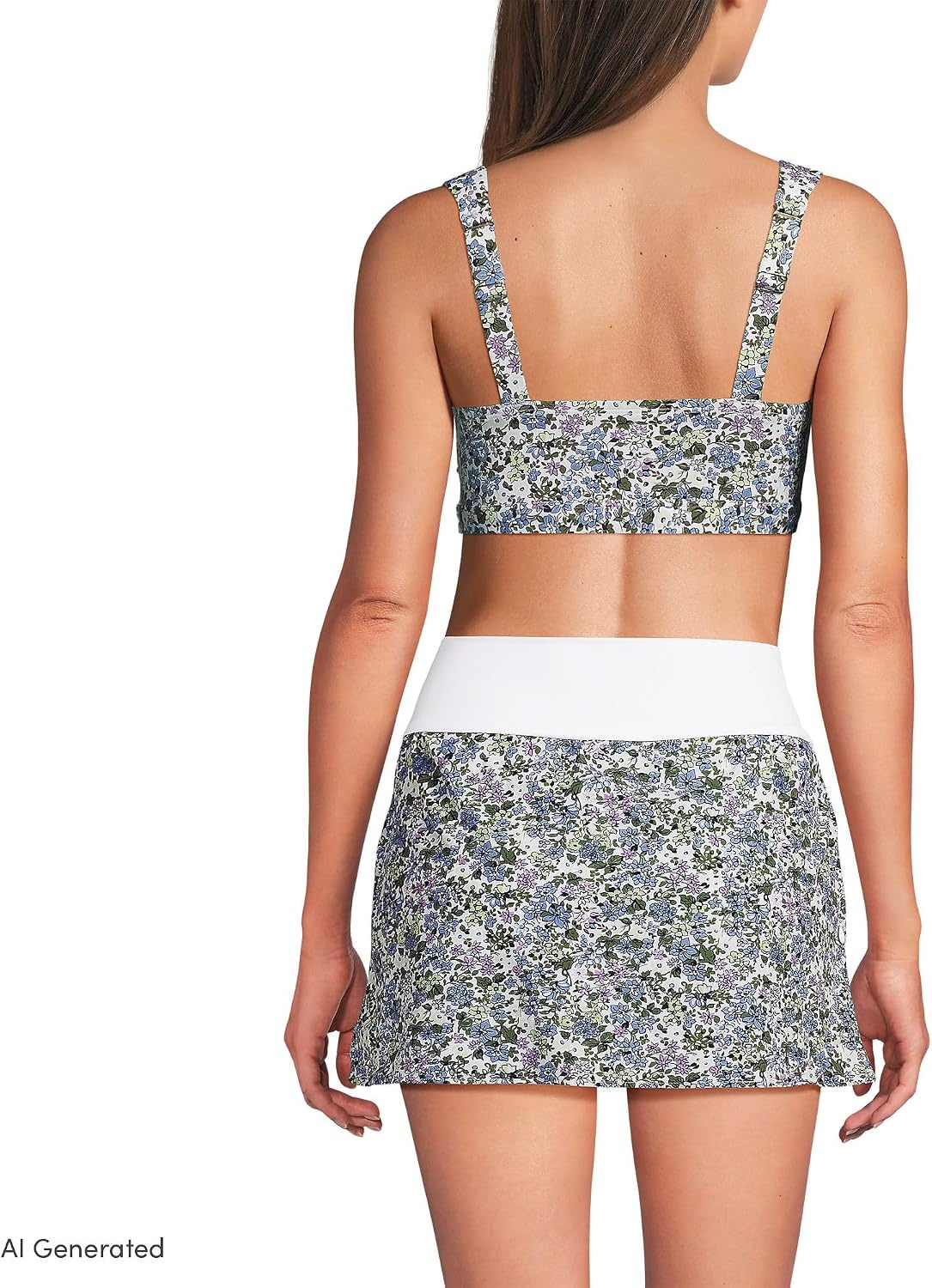 image:imageLands End Womens Twist Front Bikini TopWhiteLilac Multi Ditsy Floral