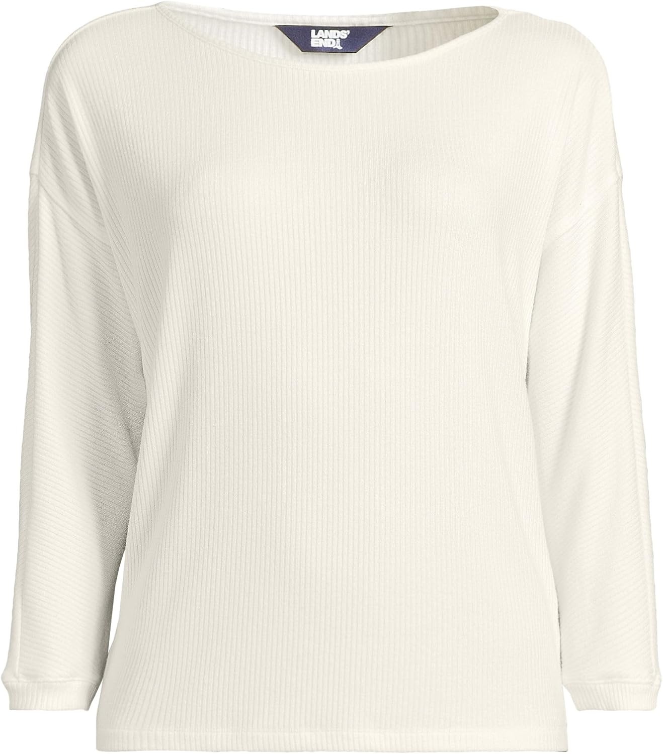 image:imageWomens 34 Sleeve Cozy Rib Dolman ShirtIvory Heather
