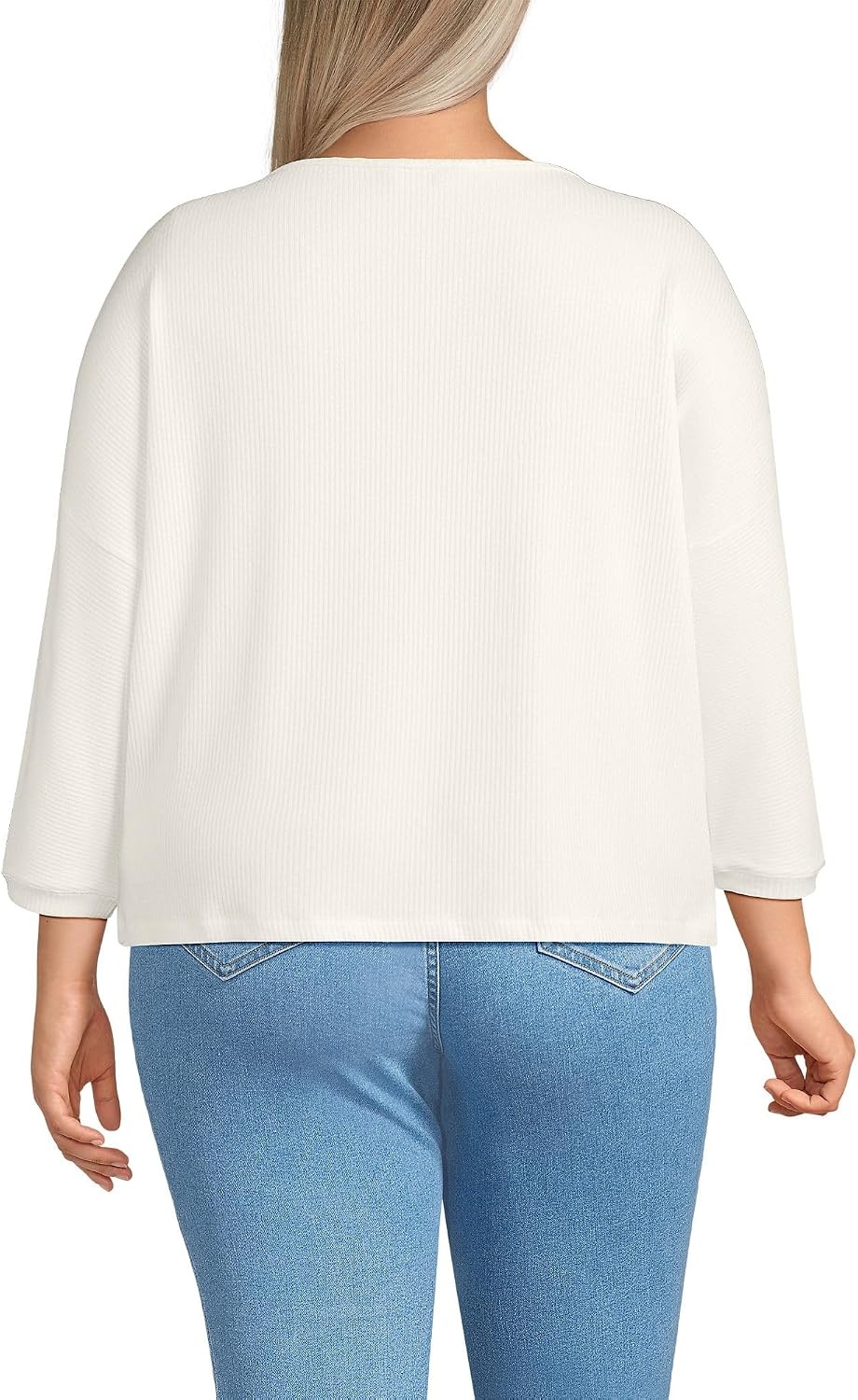 image:imageWomens 34 Sleeve Cozy Rib Dolman ShirtIvory Heather