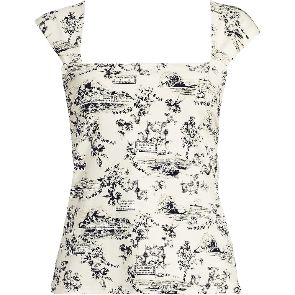 image:imageLands End Womens Square Neck Underwire Square Back Tankini Swimsuit TopEgretBlack Toile
