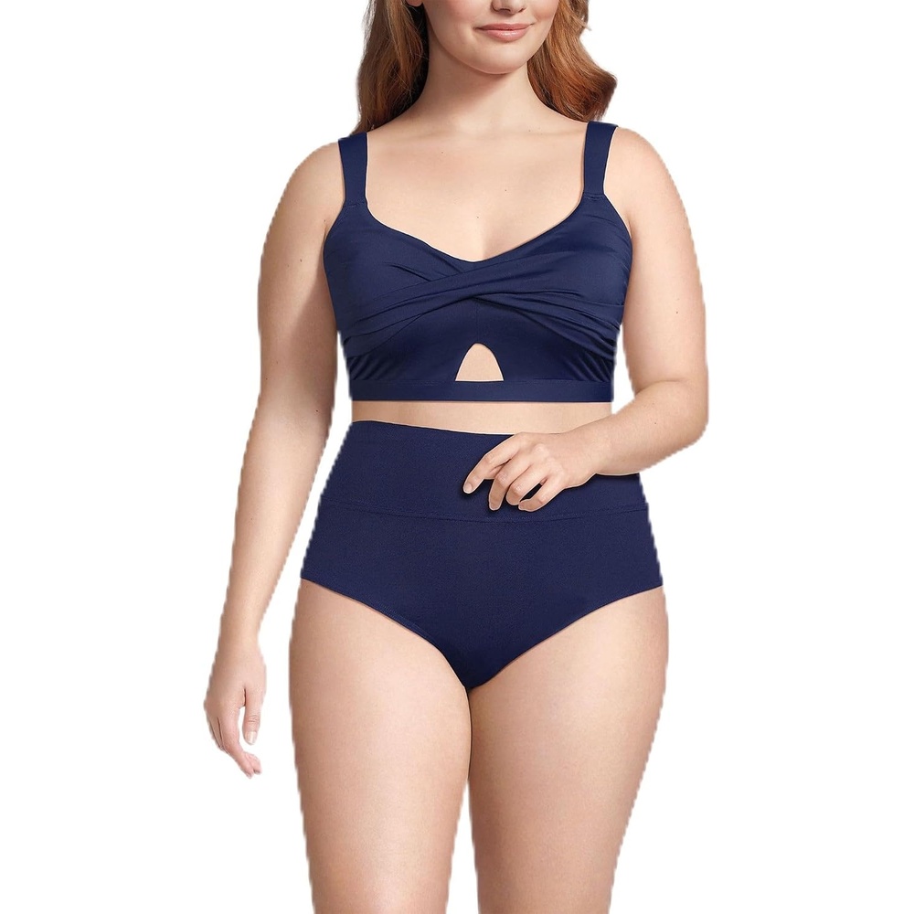 image:imageLands End Womens Twist Front Bikini TopDeep Sea Navy