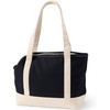 Lands’ End Canvas Pet Tote Carrier Natural/Radiant Navy Regular | Cotton canvas construction, Secure zip top with collar safety hook, Shoulder-length handle drop, Fits dogs up to 20 lbs(Natural/Radiant Navy)
