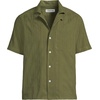 Lands’ End Men’s Short Sleeve Camp Collar Hawaiian Shirt(Artichoke)