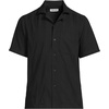 Lands’ End Men’s Short Sleeve Camp Collar Hawaiian Shirt(Black)