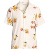 Lands’ End Men’s Short Sleeve Camp Collar Hawaiian Shirt(Ivory/Cocktail)