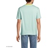 Lands’ End Men’s Short Sleeve Super-T Crew Relaxed Fit Tee(Pale Teal Stripe)