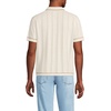 Lands’ End Men’s Short Sleeve Textured Tipped Sweater Polo(Ivory Latte)