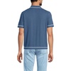 Lands’ End Men’s Short Sleeve Textured Tipped Sweater Polo(Nightfall Blue)