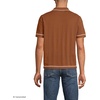Lands’ End Men’s Short Sleeve Textured Tipped Sweater Polo(Rich Ginger Brown)