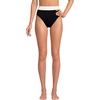 Lands’ End Women’s Chlorine Resistant Reversible Ultra High Leg High Waisted Bikini Swim Bottoms(Black/Egret Floral Shadow)