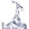 Lands’ End Women’s Chlorine Resistant V-Neck Shoulder Tie Flutter Tankini Swimsuit Top(White/Blue Toile)