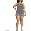 Lands’ End Women’s Crochet Monokini Swim Dress Swimsuit(Black/White)