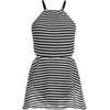 Lands’ End Women’s Crochet Monokini Swim Dress Swimsuit(Black/White)