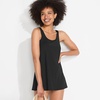 Lands’ End Women’s D-Cup Scoop Neck Swim Dress Swimsuit(Black)