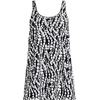 Lands’ End Women’s D-Cup Scoop Neck Swim Dress Swimsuit(Black/White Vine Floral)