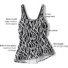 Lands’ End Women’s D-Cup Scoop Neck Swim Dress Swimsuit(Black/White Vine Floral)
