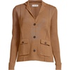 Lands’ End Women’s Drifter Ribbed Collared Blazer Sweater(Canyon Camel)