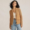 Lands’ End Women’s Drifter Ribbed Collared Blazer Sweater(Canyon Camel)