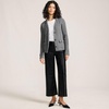 Lands’ End Women’s Drifter Ribbed Collared Blazer Sweater(Charcoal Heather)