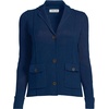 Lands’ End Women’s Drifter Ribbed Collared Blazer Sweater(Deep Sea Navy)