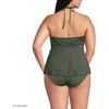 Lands’ End Women’s Flutter High Neck Halter Tankini Top(Rich Olive Green)