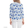 Lands’ End Women’s Lightweight Jersey Button Pintuck Top(Clear Blue Painted Blooms)
