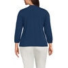 Lands’ End Women’s Lightweight Jersey Button Pintuck Top(Deep Sea Navy Pin Dot)