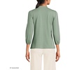 Lands’ End Women’s Lightweight Jersey Button Pintuck Top(Lily Pad Green)
