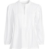 Lands’ End Women’s Lightweight Jersey Button Pintuck Top(White)